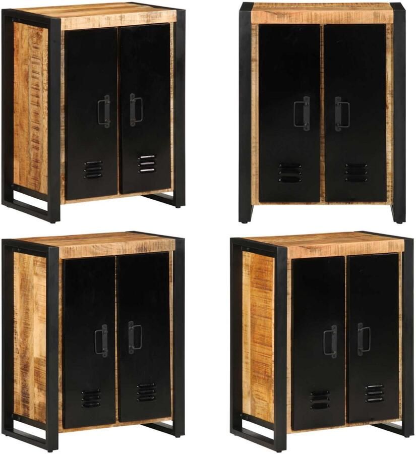 VidaXL Dressoir 55x35x70 cm massief ruw mangohout Dressoir Dressoirs Kast Wandkast