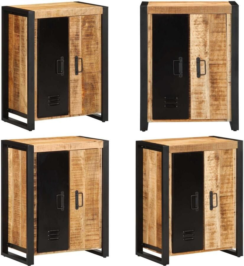 VidaXL Dressoir 55x35x70 cm massief ruw mangohout Dressoir Dressoirs Kast Wandkast