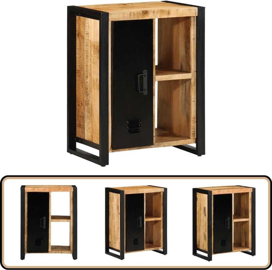 The Living Store Dressoir 55x35x70 cm massief ruw mangohout Dressoir Mangohout Vintage Meubels Industrieel Design Opbergmeubilair - Foto 2
