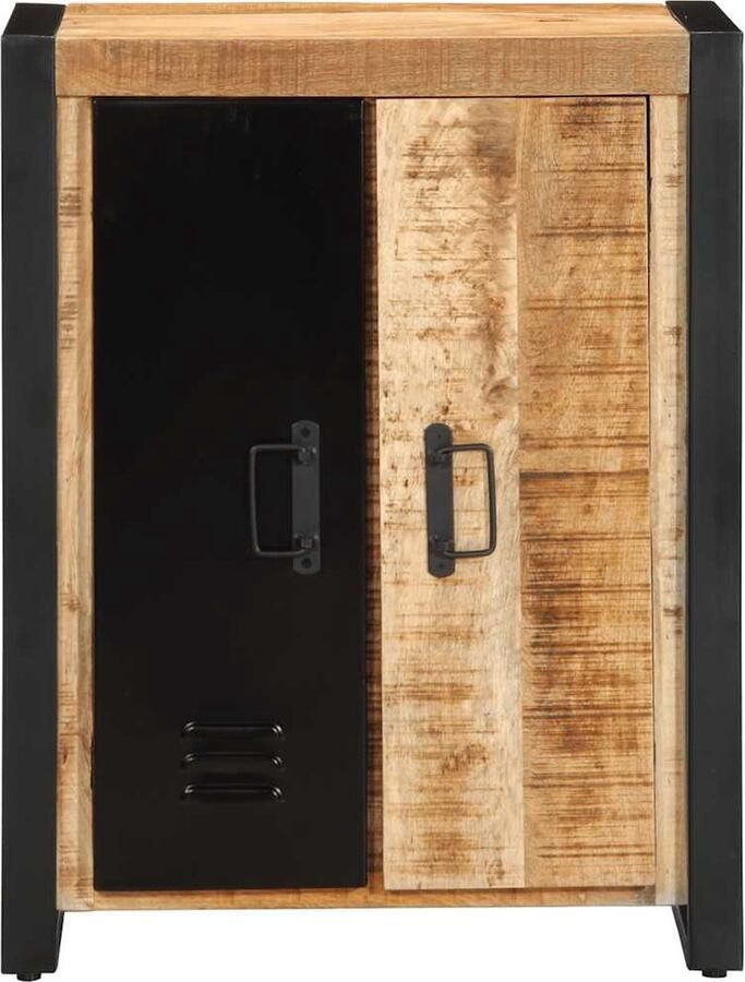 The Living Store Dressoir 55x35x70 cm massief ruw mangohout Dressoir Mangohout Vintage Meubels Industrieel Design Opbergmeubilair - Foto 3