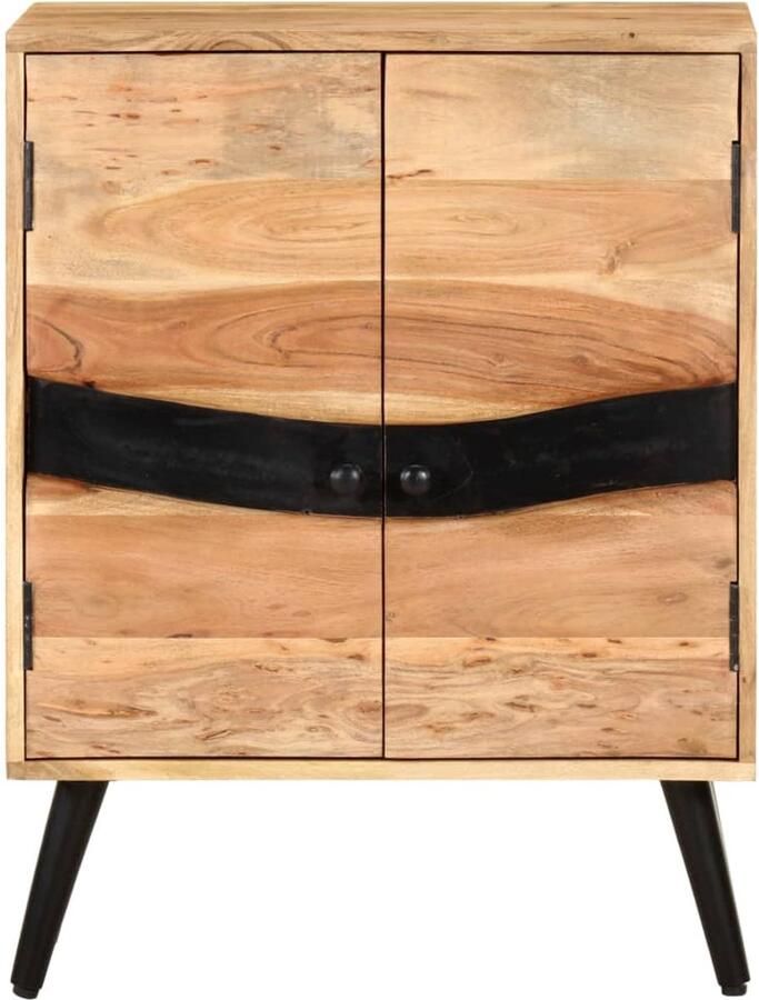 VidaXL Dressoir 57x34x75 cm Massief Acaciahout Dressoir Massief Hout Acaciahout Landelijk Wonen Vintage - Foto 2