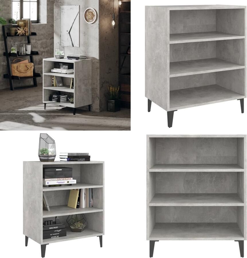 VidaXL Dressoir 57x35x70 cm bewerkt hout betongrijs Dressoir Dressoirs Kast Kasten - Foto 2