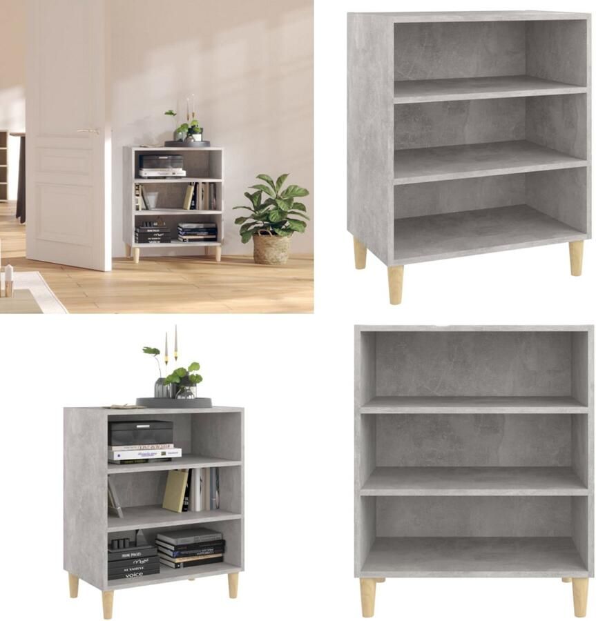 VidaXL Dressoir 57x35x70 cm bewerkt hout betongrijs Dressoir Dressoirs Kast Kasten