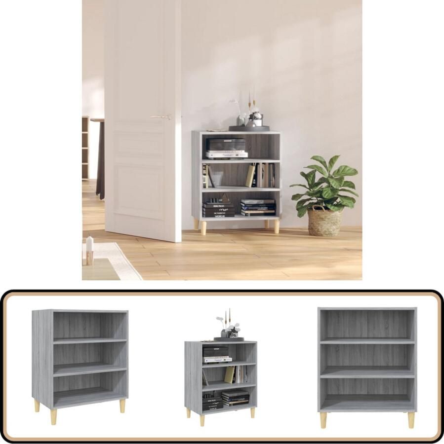 VidaXL Dressoir Grijs Sonoma Eiken 57x35x70 cm Boekenkast Dressoir Grijze Kast Eiken Kleur Salontafel