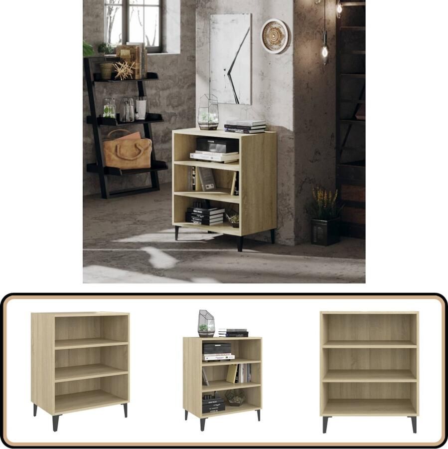 VidaXL Dressoir 57x35x70 cm Sonoma Eiken Boekenkast Dressoir Salontafel Houten Meubels Sonoma Eiken