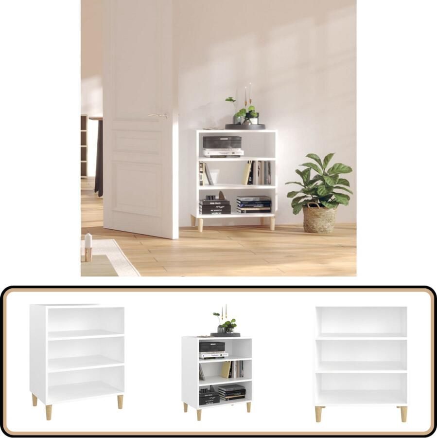 VidaXL -Dressoir-57x35x70-cm-bewerkt-hout-wit - Foto 4