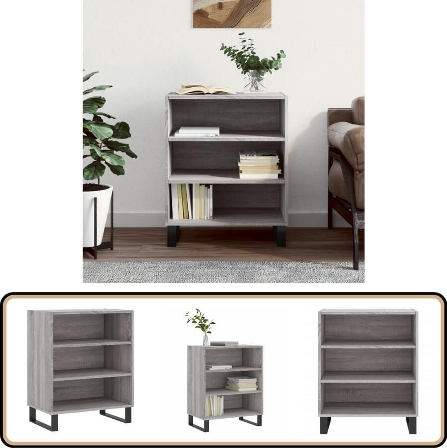 VidaXL Dressoir 57x35x70 cm Grijs Sonoma Eiken Dressoir Buffetkast Opbergkast Houten Kast Grijze Kast - Foto 2