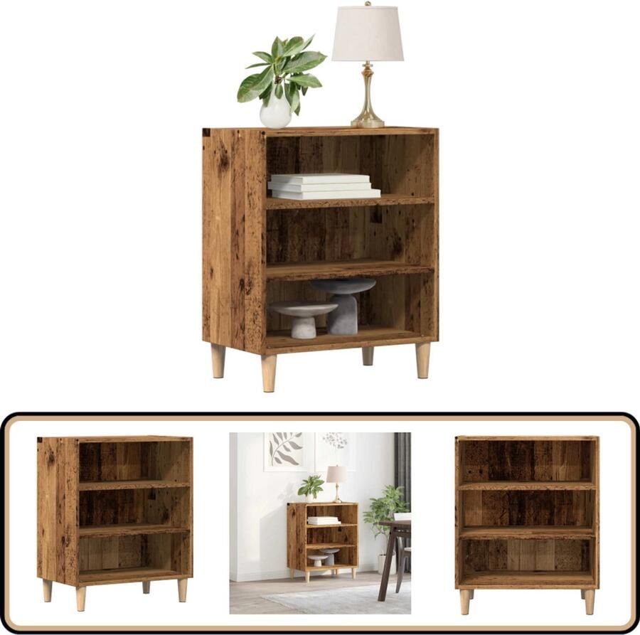 VidaXL Dressoir 57x35x70 cm Oud Houtkleurig Dressoir Opbergkast Salontafel Vintage Meubels Landelijk Interieur