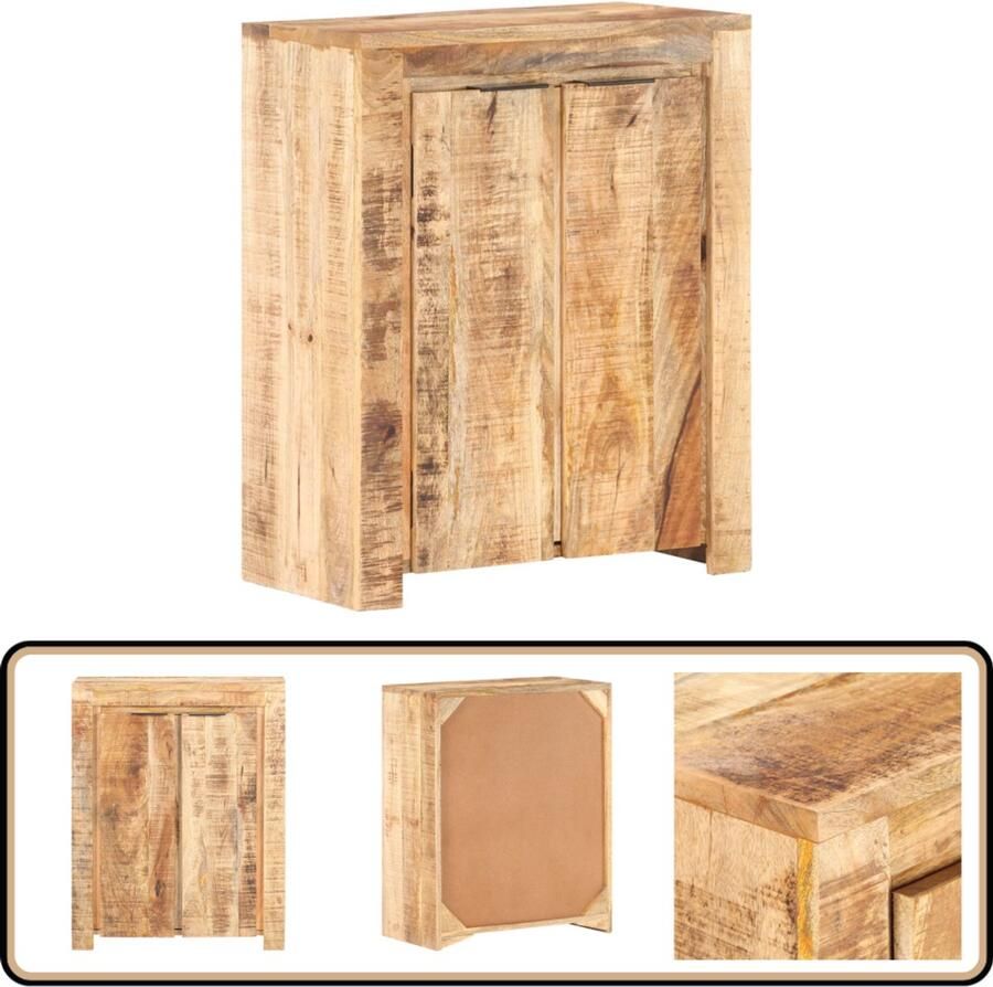 VidaXL Dressoir 59x33x75 cm Ruw Mangohout Dressoir Mango Wood Vintage Landelijk Wonen Woonaccessoires