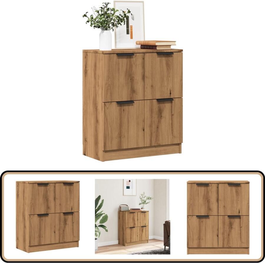 VidaXL Dressoir 60x30x70 cm Bewerkt hout Eikenkleur Dressoir Houten Dressoir Salontafel Opbergmeubel Livingroom Furniture