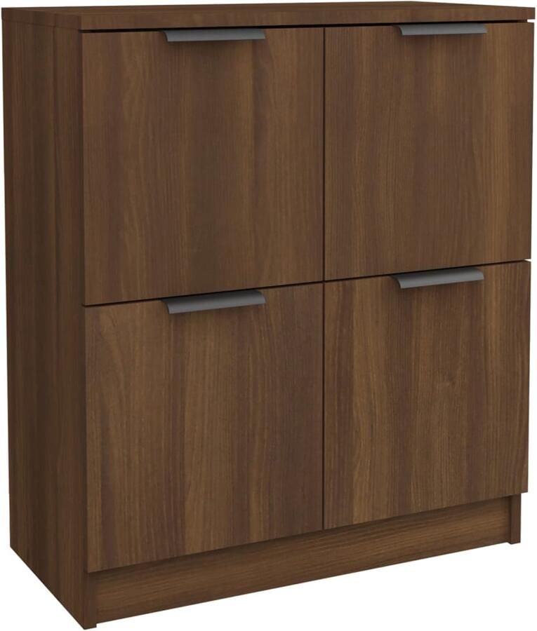 VidaXL Dressoir Bruineiken Bewerkt Hout 60x30x70 cm Dressoir Bijzettafel Houtsoort Bruineik Modern Design