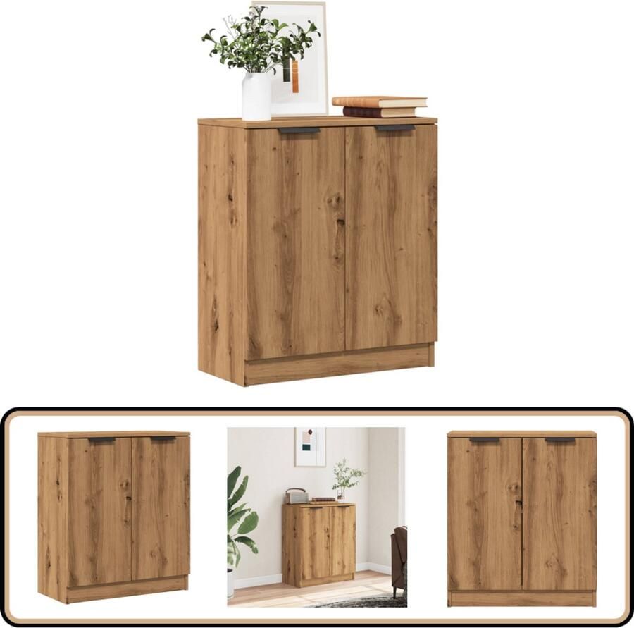 VidaXL Dressoir 60x30x70 cm Bewerkt hout Eiken Dressoir Houten Dressoir Eiken Dressoir Opbergmeubel Salontafel