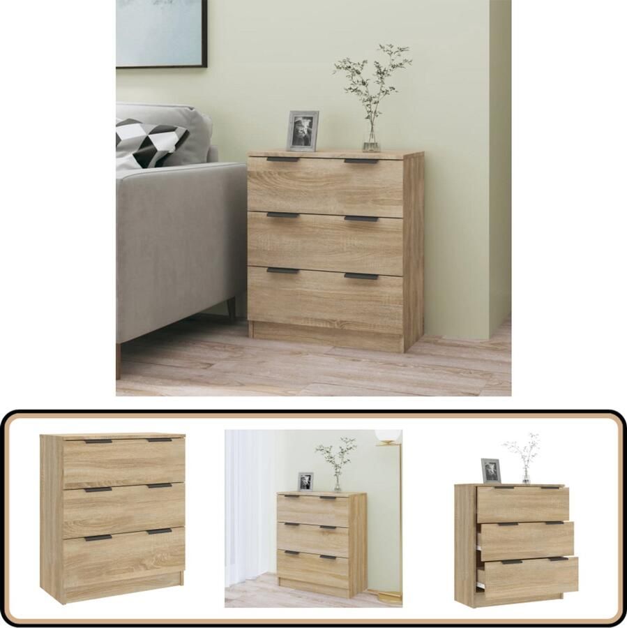VidaXL Dressoir Sonoma Eiken 60x30x70 cm Dressoir Salontafel Houten Dressoir Houten Kast Vintage Dressoir