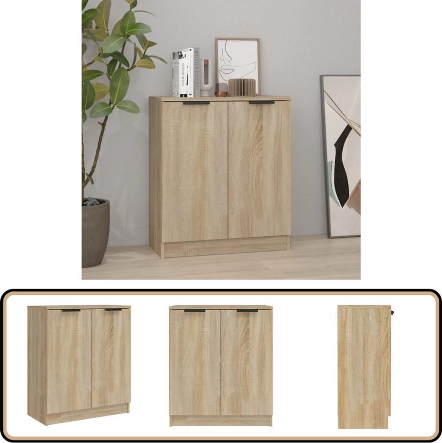 VidaXL Dressoir 60x30x70 cm Sonoma Eiken Hout Dressoir Salontafel Houten Dressoir Tv Tafel Opbergmeubels