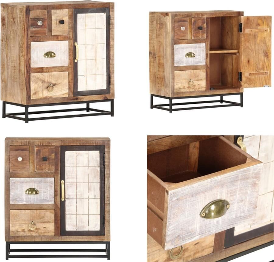 VidaXL Dressoir 60x30x70 cm massief gerecycled hout Dressoir Dressoirs Houten Dressoir Houten Dressoirs