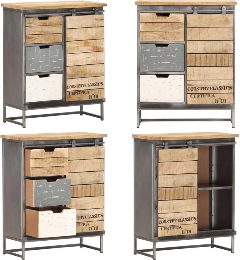 VidaXL Dressoir 60x30x70 cm massief mangohout Dressoir Dressoirs Kast Kasten