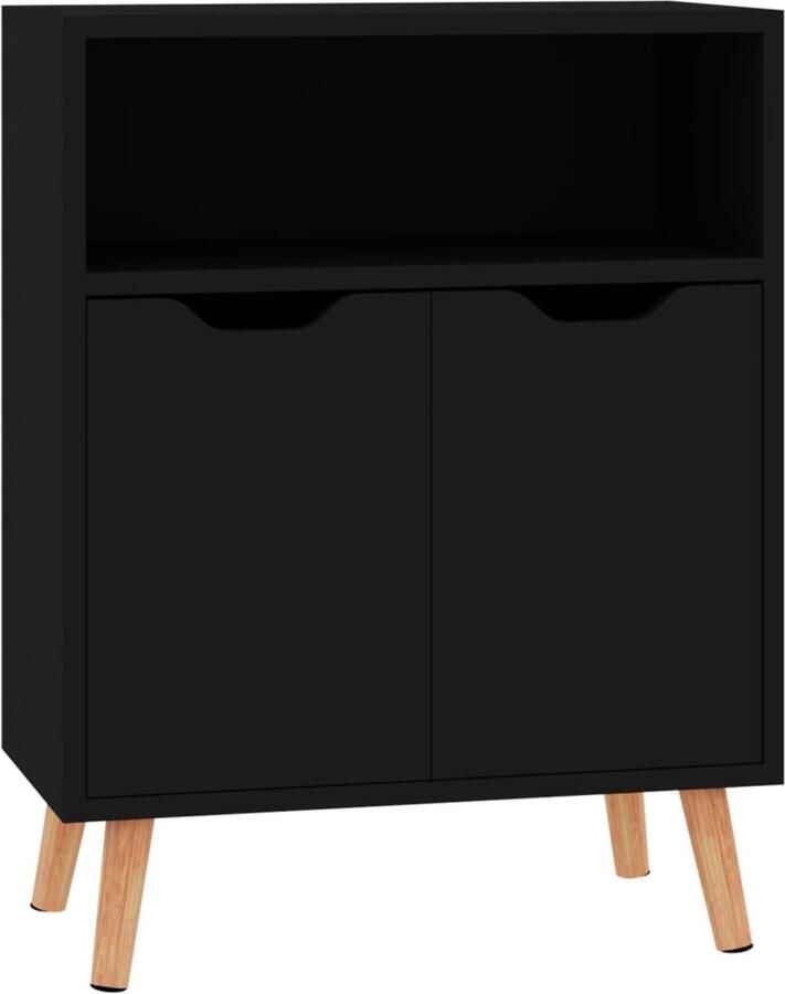 VidaXL Dressoir Zwart 60x30x72 cm Bewerkt Hout Bijzettafel Tv Tafel Salontafel Zwarte Kast Houten Kast