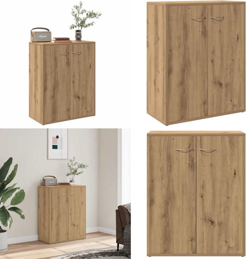 VidaXL Dressoir 60x30x75 cm bewerkt hout artisanaal eikenkleur Dressoir Dressoirs Kast Wandkast