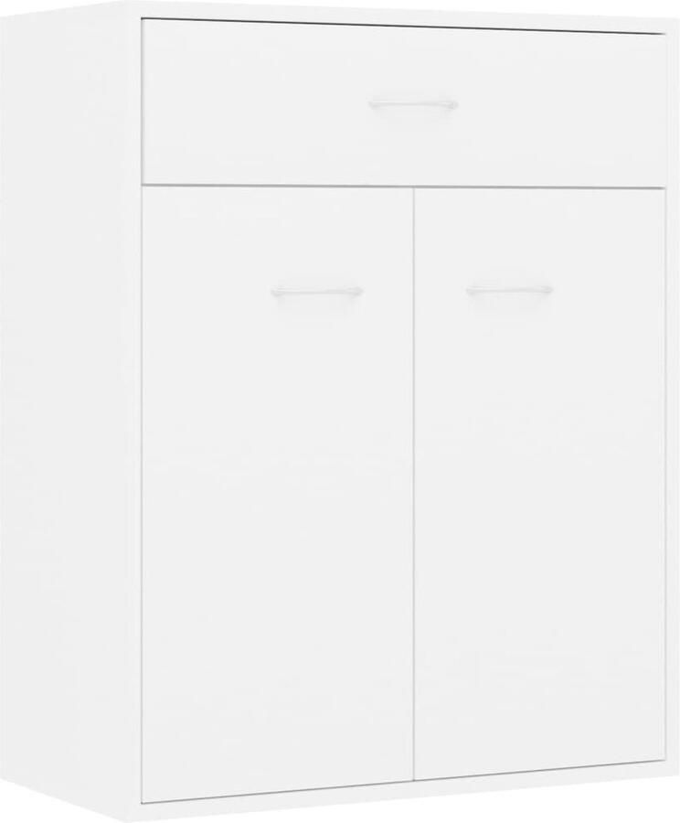 VidaXL Dressoir 60x30x75 cm Bewerkt hout Wit Dressoir Kast Opbergruimte Minimalist Modern - Foto 4