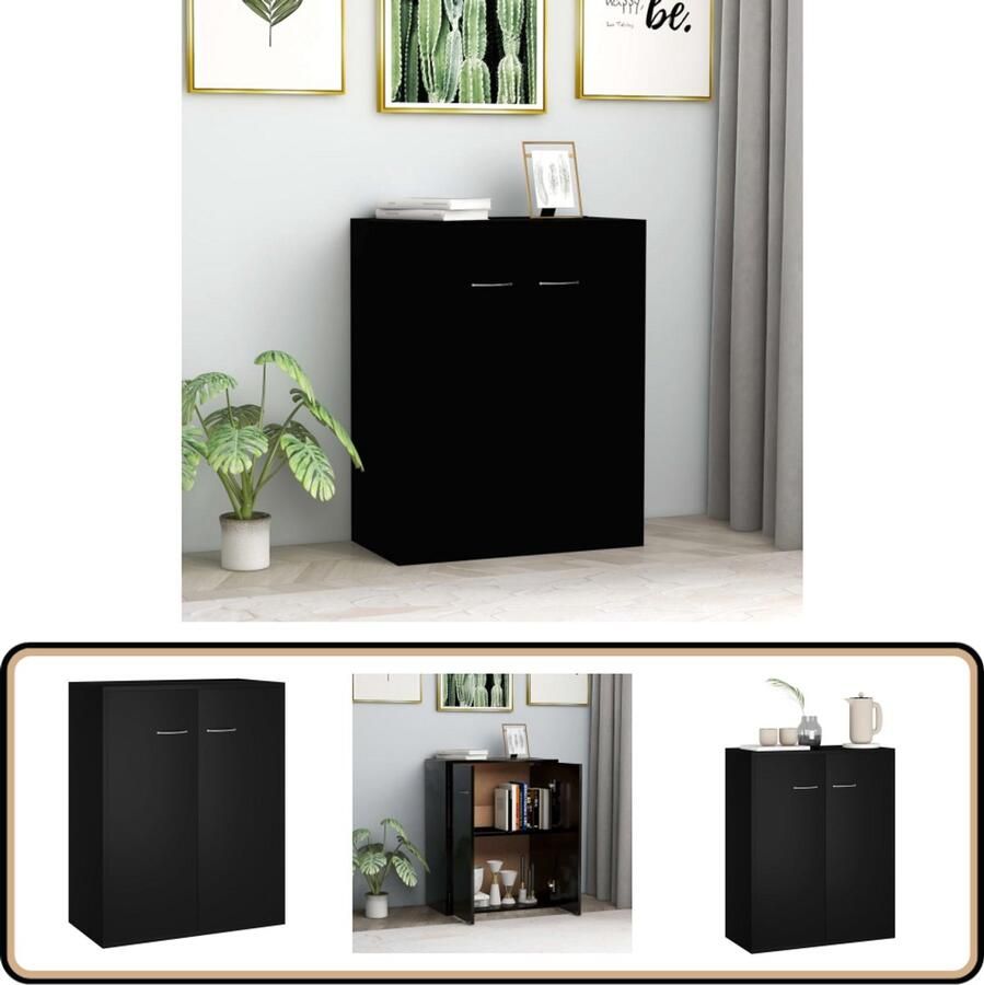 VidaXL -Dressoir-60x30x75-cm-bewerkt-hout-zwart