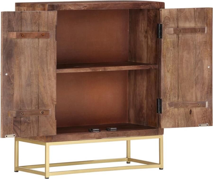 VidaXL Dressoir Massief Mangohout 60x30x75 cm Vintage Dressoir Houten Dressoir Mangohout Dressoir Industrieel Dressoir Salontafel
