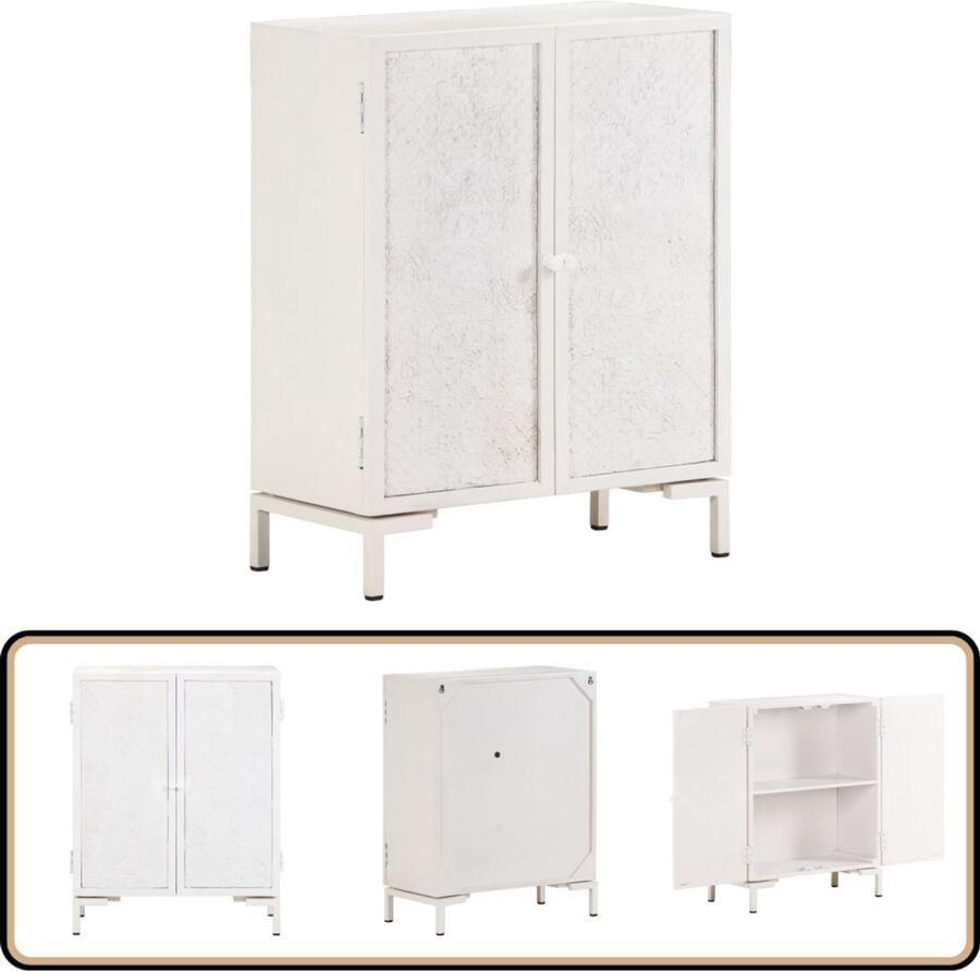 VidaXL Dressoir Massief Mangohout 60x30x76 cm Dressoir Bijzettafel Mangohout Industrieel Design Vintage Meubels - Foto 2