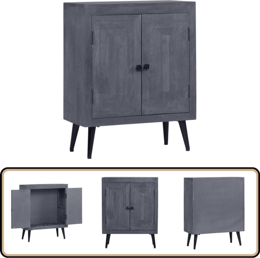 VidaXL Dressoir 60x30x76 cm Massief Mangohout Dressoir Vintage Dressoir Mangohout Dressoir Industrieel Dressoir Salontafel