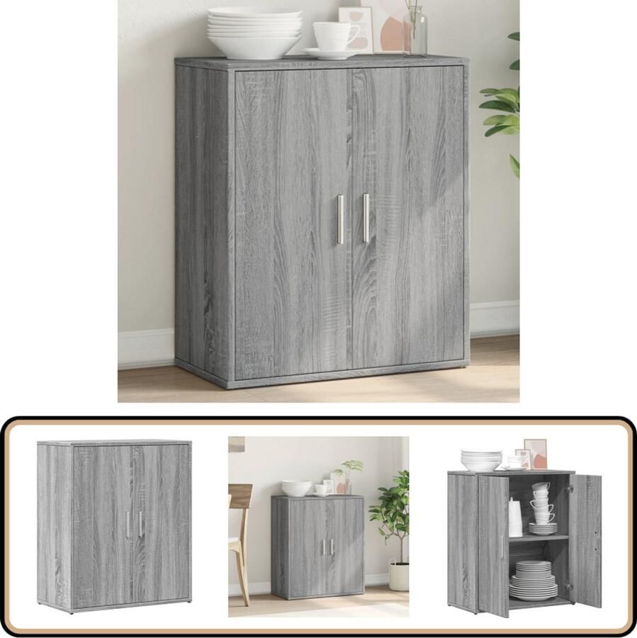 VidaXL Dressoir 60x31x70 cm Bewerkt Hout Grijs Televisie Kast Tv Kast Dressoir Opbergkast Houten Kast