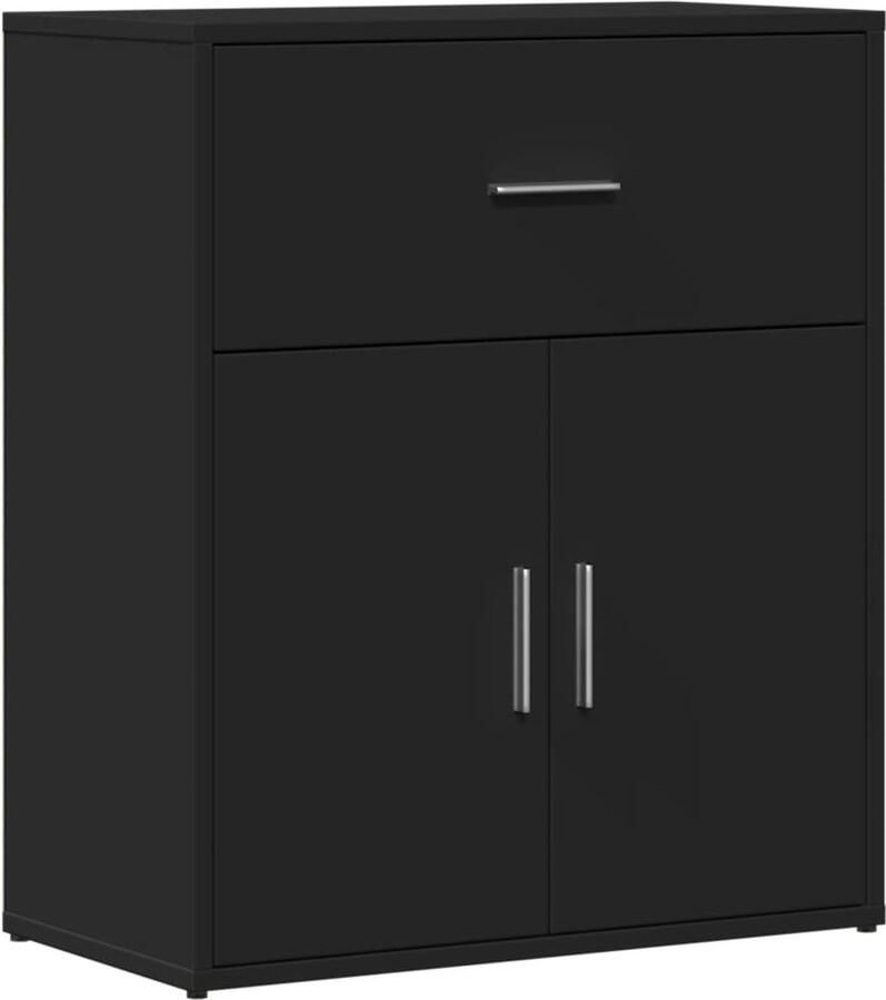 VidaXL Dressoir Zwart 60x31x70 cm Bewerkt Hout Tv-meubel Houten Tv-standaard Opbergkast Salontafel Woonkamerdecoratie - Foto 2