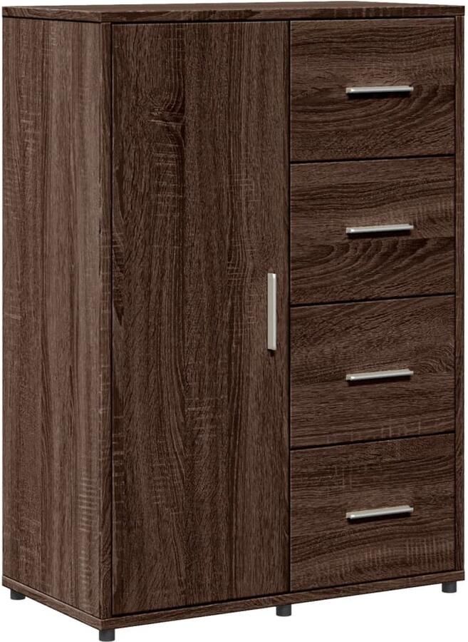 The Living Store Dressoir 60x31x84 cm bewerkt hout bruin eikenkleur Televisiekast Tv Kast Houten Kast Bruine Eiken Kleur Opbergkast