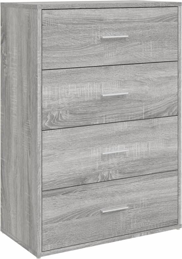 VidaXL Dressoir 60x31x84 cm Grijs Sonoma Eiken Tv-meubel Tv-kast Salontafel Opbergkast Houten Kast - Foto 3