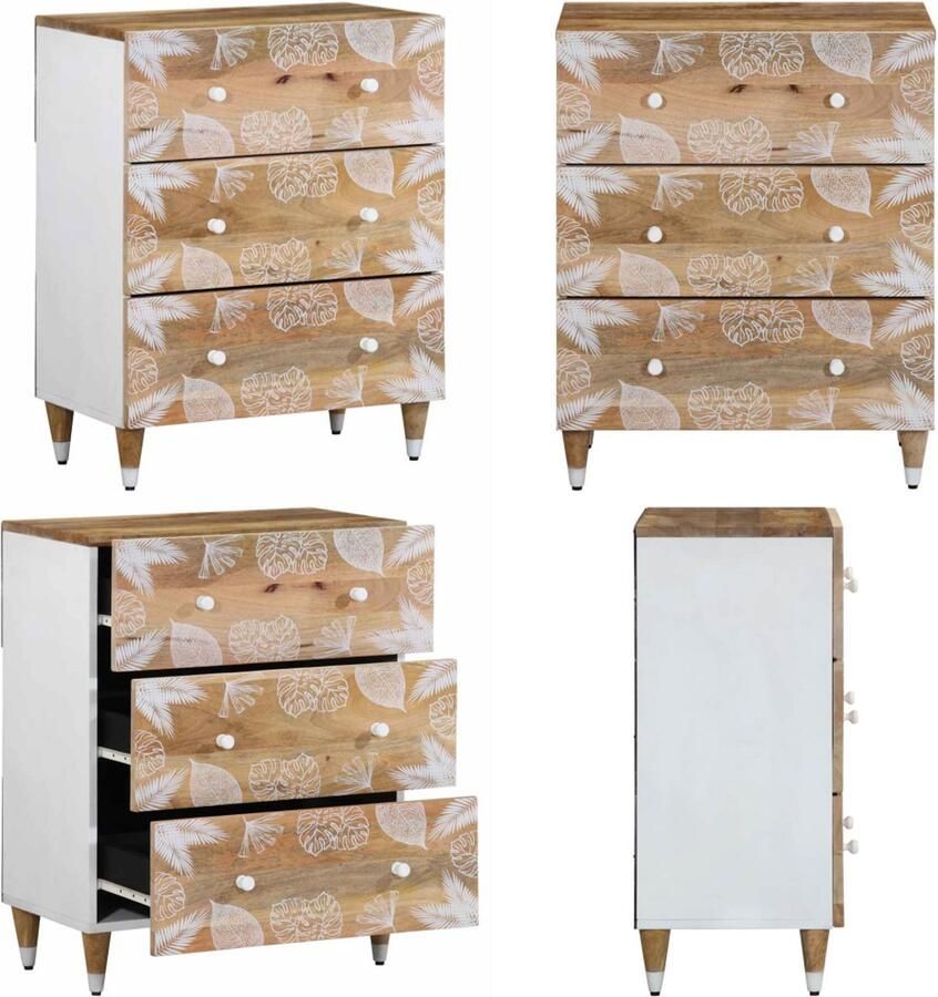 VidaXL Dressoir 60x33 5x75 cm massief mangohout Dressoir Dressoirs Kast Wandkast