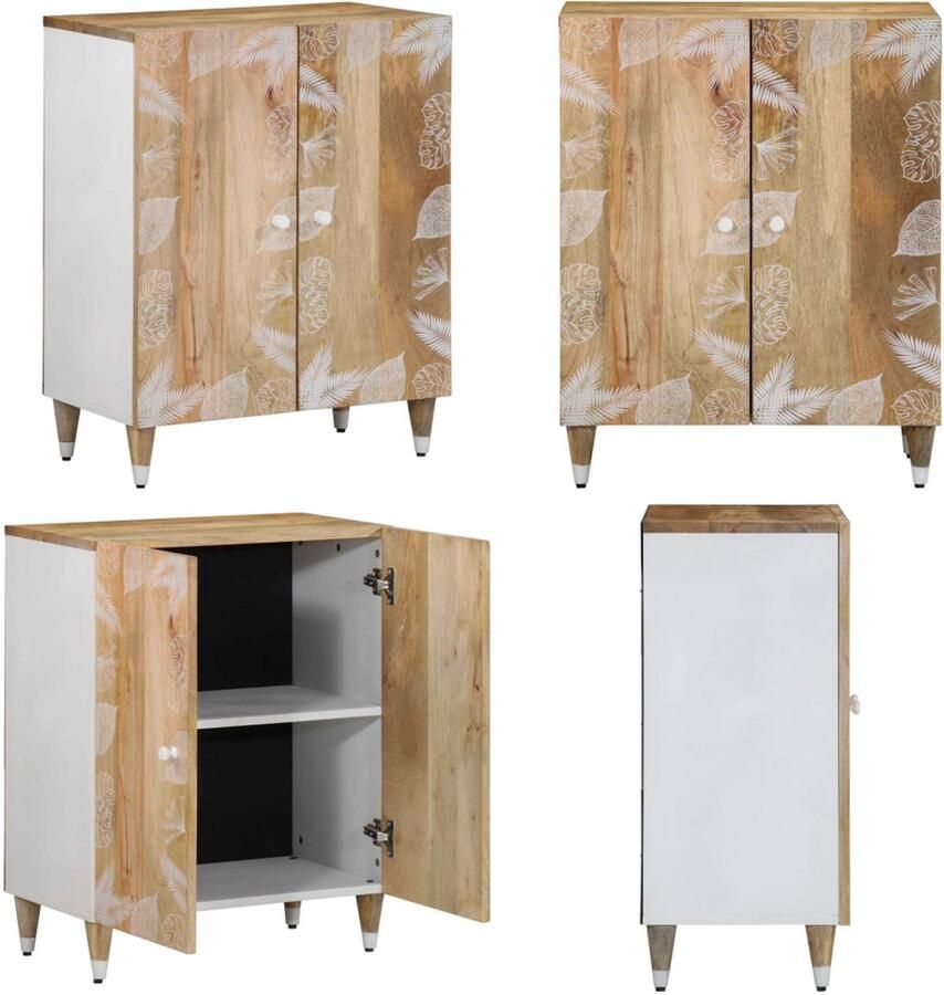 VidaXL Dressoir 60x33 5x75 cm massief mangohout Dressoir Dressoirs Kast Wandkast