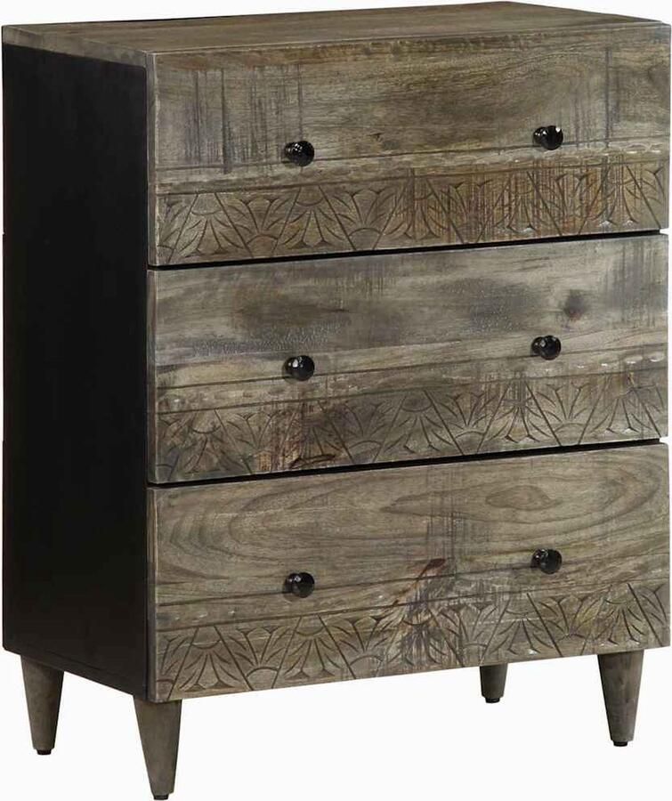 VidaXL Dressoir 60x33 5x75 cm massief mangohout lichtgrijs