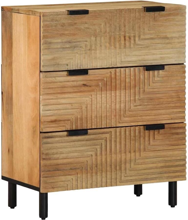 VidaXL Dressoir 60x33x75 cm Mangohout Bruin Dressoir Dressoirs Kast Wandkast