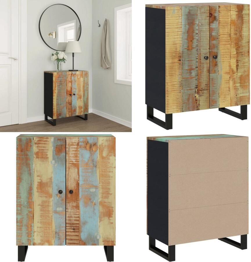 VidaXL Dressoir 60x33x75 cm massief gerecycled hout Dressoir Dressoirs Kast Wandkast