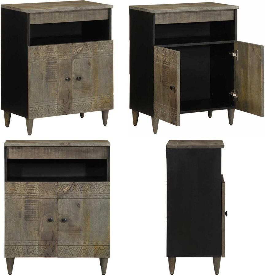 VidaXL Dressoir 60x33x75 cm massief mangohout Dressoir Dressoirs Opbergkast Buffet