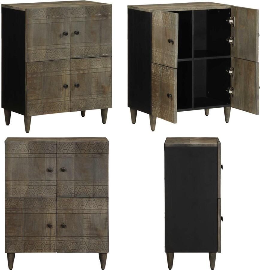 VidaXL Dressoir 60x33x75 cm massief mangohout Dressoir Dressoirs Opbergkast Buffet