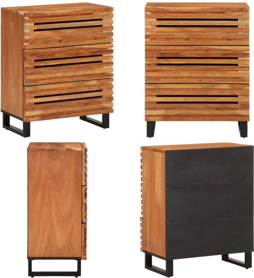 VidaXL Dressoir 60x34x75 cm massief acaciahout Dressoir Dressoirs Ladenkast