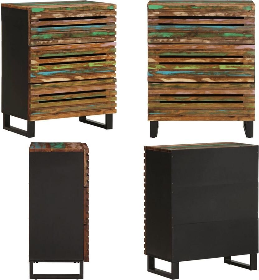 VidaXL Dressoir 60x34x75 cm massief acaciahout Dressoir Dressoirs Ladenkast