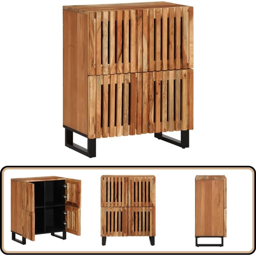 VidaXL Dressoir 60x34x75 cm massief acaciahout Dressoir Dressoirs Opbergkast Wandkast