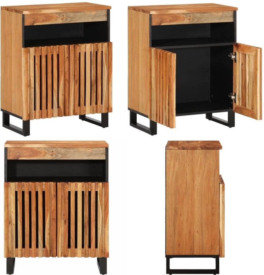 VidaXL Dressoir 60x34x75 cm massief acaciahout Dressoir Dressoirs Opbergkast Wandkast