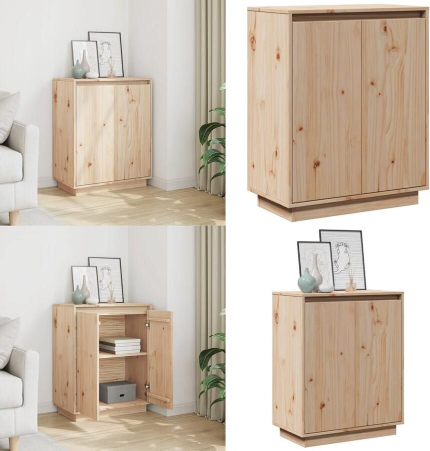 VidaXL Dressoir 60x34x75 cm massief grenenhout Dressoir Dressoirs Buffetkast Opbergkast