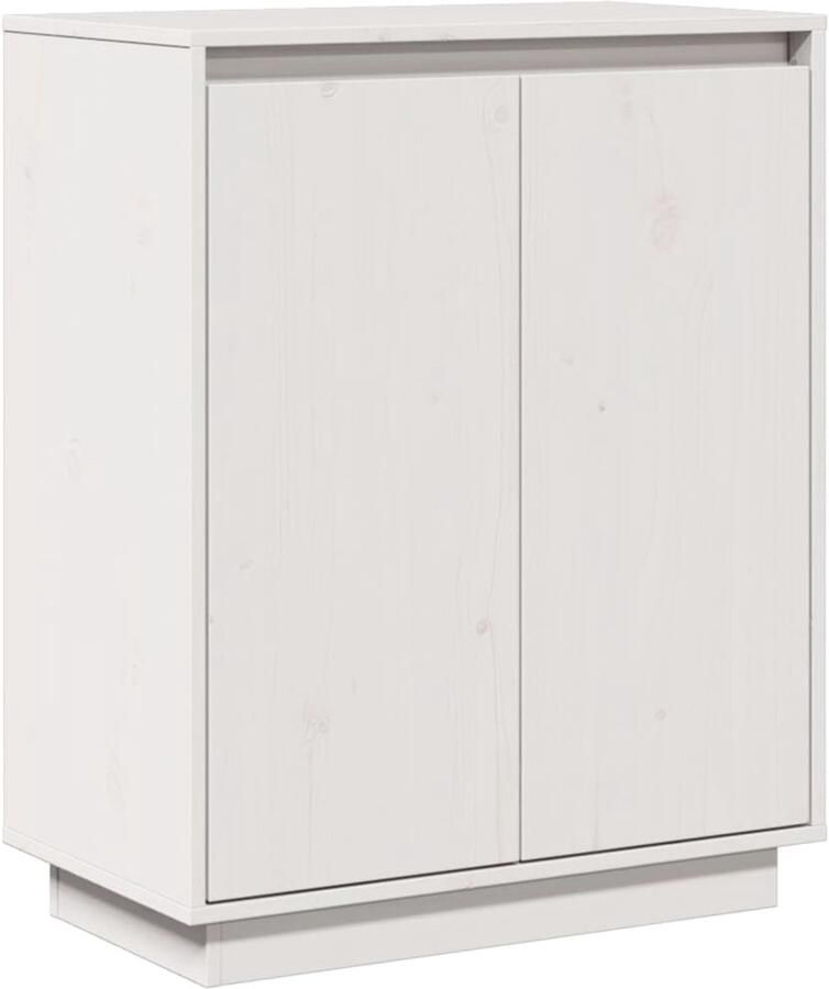 VidaXL Dressoir 60x34x75 cm Massief Grenenhout Wit Dressoir Opbergkast Buffetkast Houtmeubilair Grenenhouten Kast - Foto 2