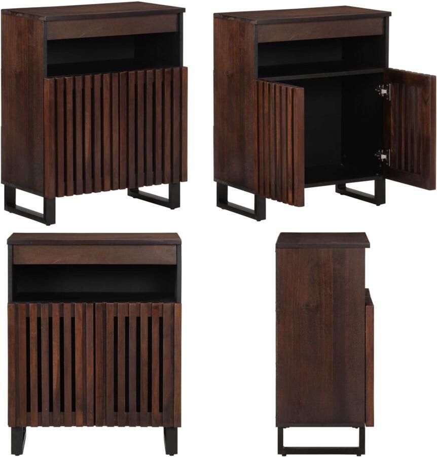 VidaXL Dressoir 60x34x75 cm massief mangohout bruin Dressoir Dressoirs Opbergkast Wandkast
