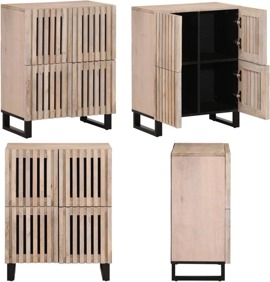 VidaXL Dressoir 60x34x75 cm massief mangohout Dressoir Dressoirs Opbergkast Wandkast