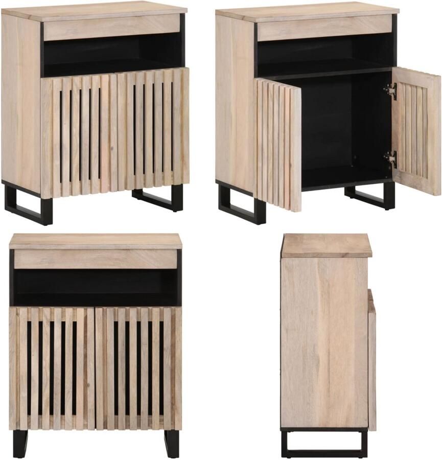 VidaXL Dressoir 60x34x75 cm massief mangohout Dressoir Dressoirs Opbergkast Wandkast