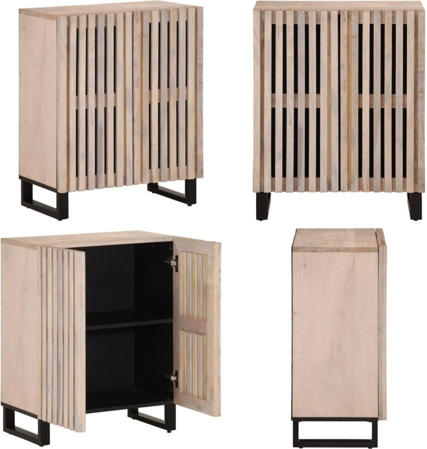 VidaXL Dressoir 60x34x75 cm massief mangohout Dressoir Dressoirs Opbergkast Wandkast