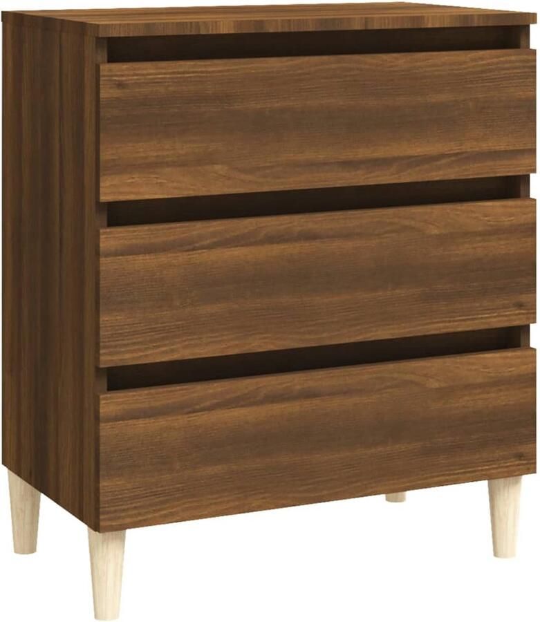 VidaXL Dressoir 60x35x69 cm Bruin eikenhout Dressoir Houten Dressoir Bruine Eiken Dressoir Opbergmeubel Salontafel
