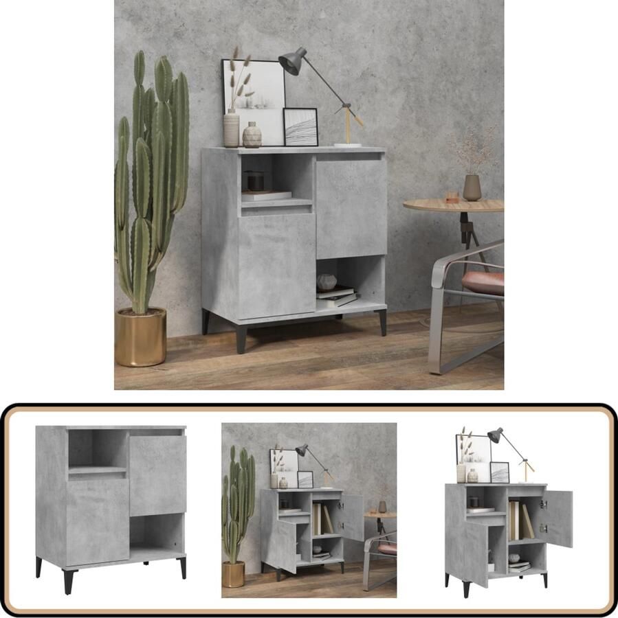 VidaXL -Dressoir-60x35x70-cm-bewerkt-hout-betongrijs